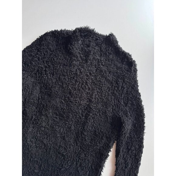 R13 Black Wool Blend Teddy Bear Crew Neck Oversized Sweater Dress, Size S - Picture 5 of 13